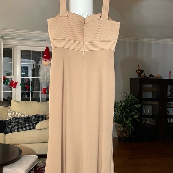 Franscara Beker Toronto tan satin special occasion formal gown & jacket - Picture 3 of 10